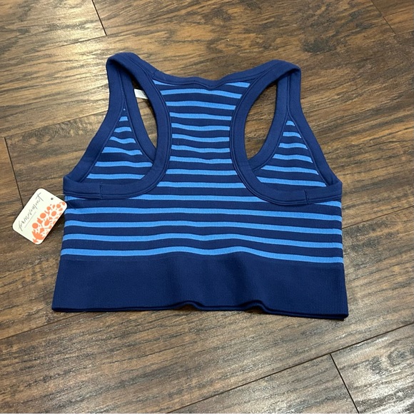 NWT FP Free People Movement Go To Striped Sports Bra Ribbed XL Black Grape Combo - Picture 3 of 7